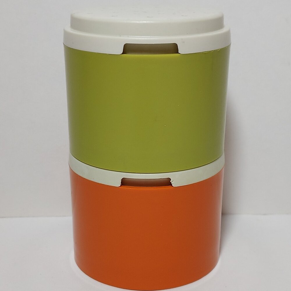Tupperware Vintage Stackable Salt/Pepper Shakers "Autumn Harvest" #1308
